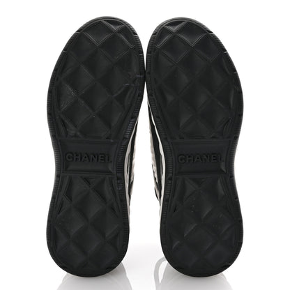 Chanel Suede Calfskin Mixed Fibers CC Sneakers 36.5 White Black 7 of 10