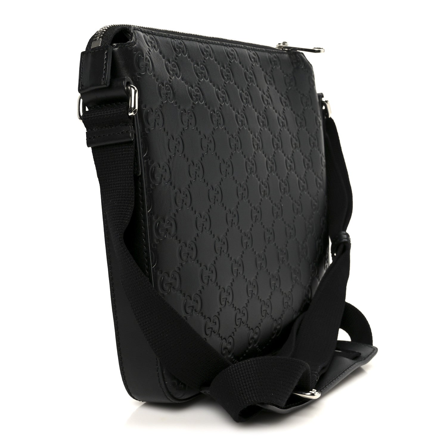 Gucci Guccissima Signature Small Messenger Bag Black 3 of 11