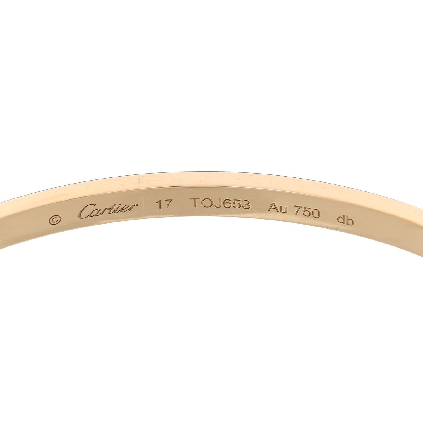 18K Yellow Gold Small LOVE Bracelet 17