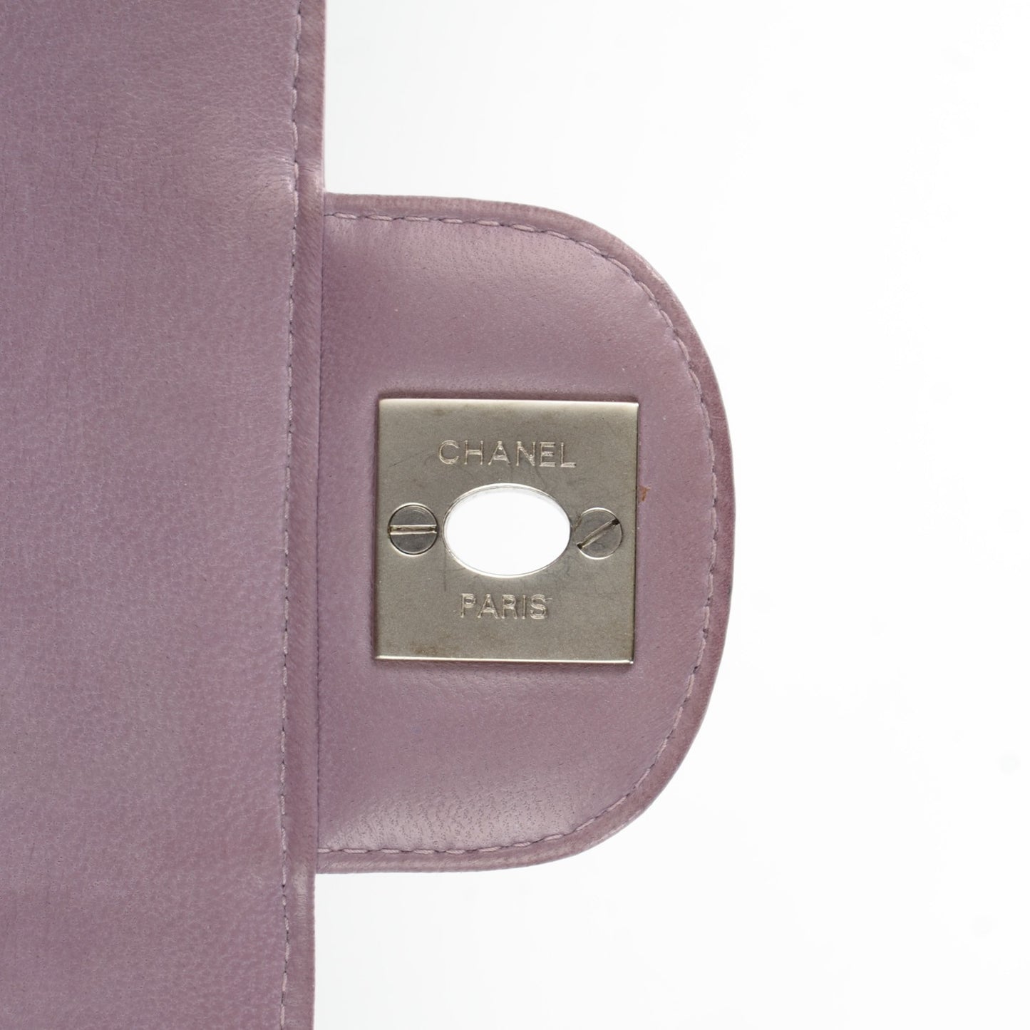 Patent Quilted East West Chocolate Bar Flap Light Purple