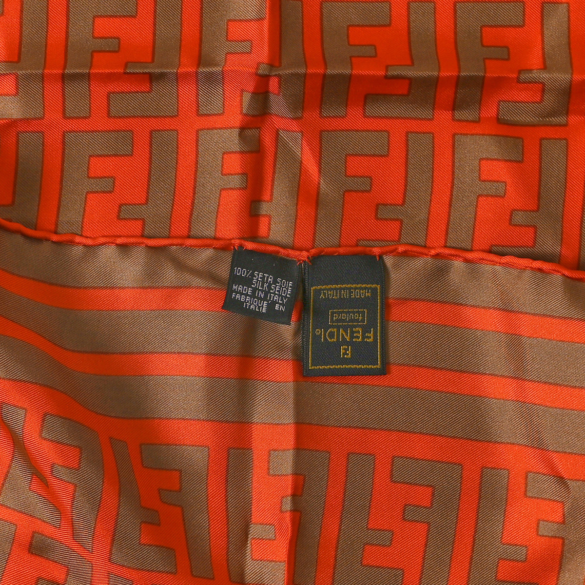 Silk FF Scarf Orange Brown