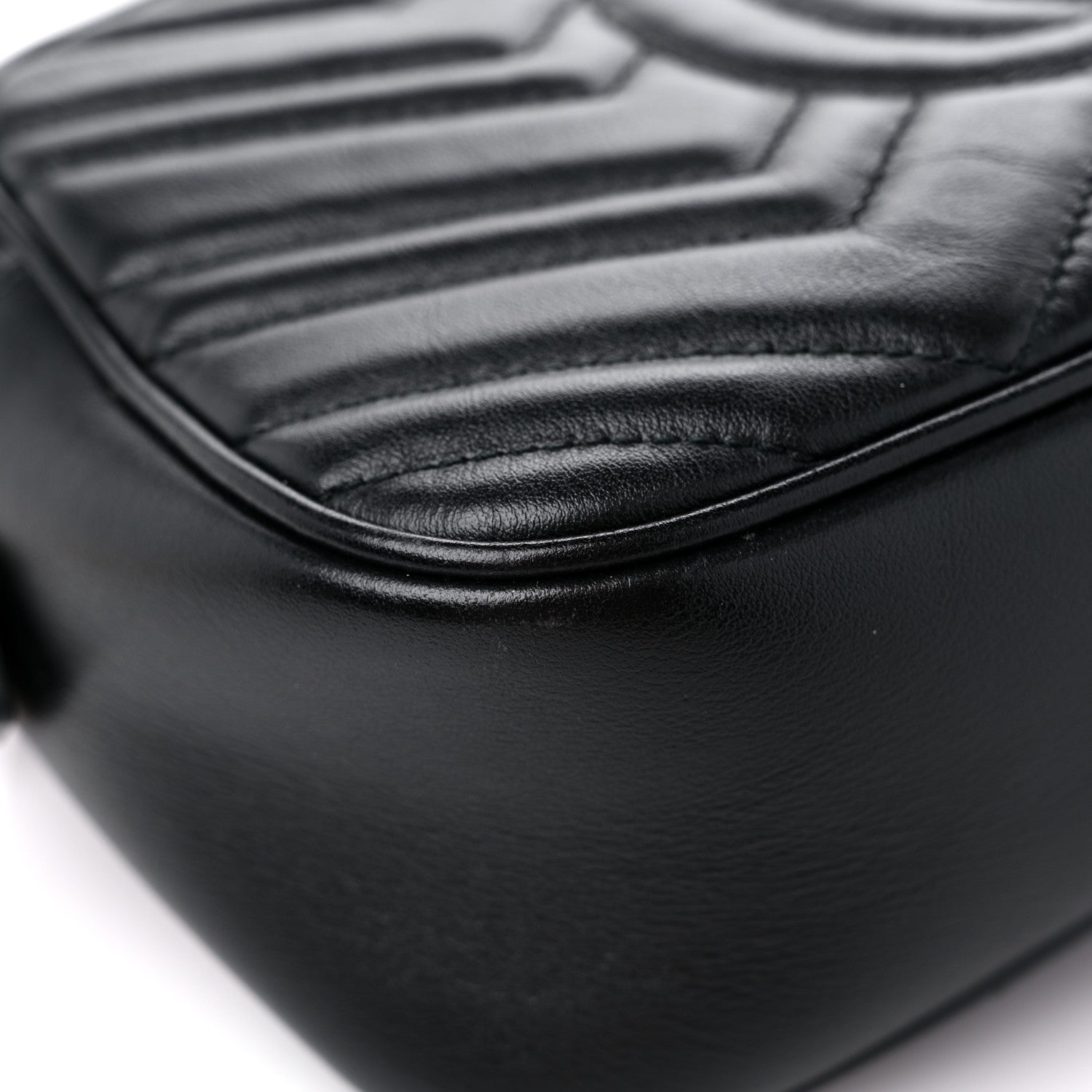 Gucci Calfskin Matelasse Small GG Marmont Chain Shoulder Bag Black 10 of 15