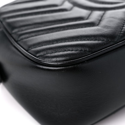 Gucci Calfskin Matelasse Small GG Marmont Chain Shoulder Bag Black 10 of 15