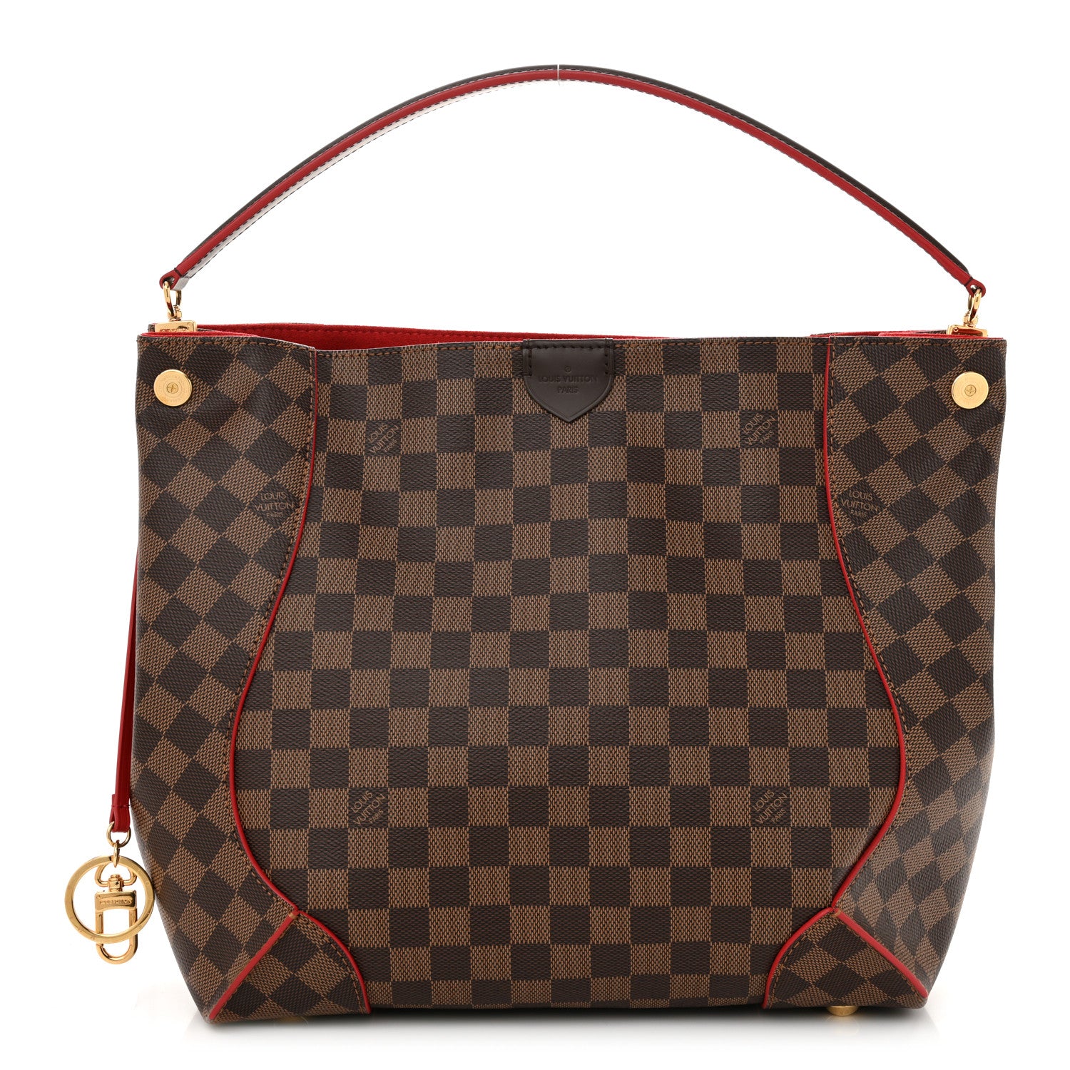 Louis Vuitton Damier Ebene Caissa Hobo Cherry 1 of 9
