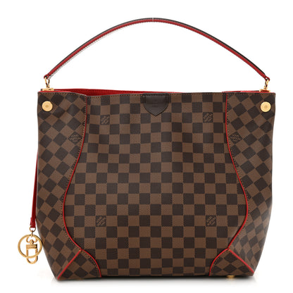 Louis Vuitton Damier Ebene Caissa Hobo Cherry 1 of 9