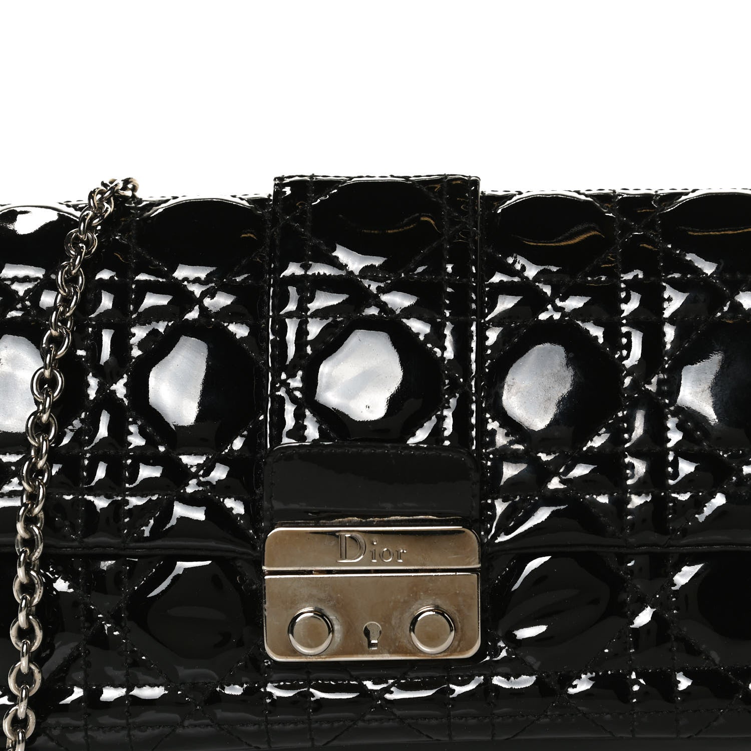 Christian Dior Patent Cannage New Lock Pouch Black 6 of 10