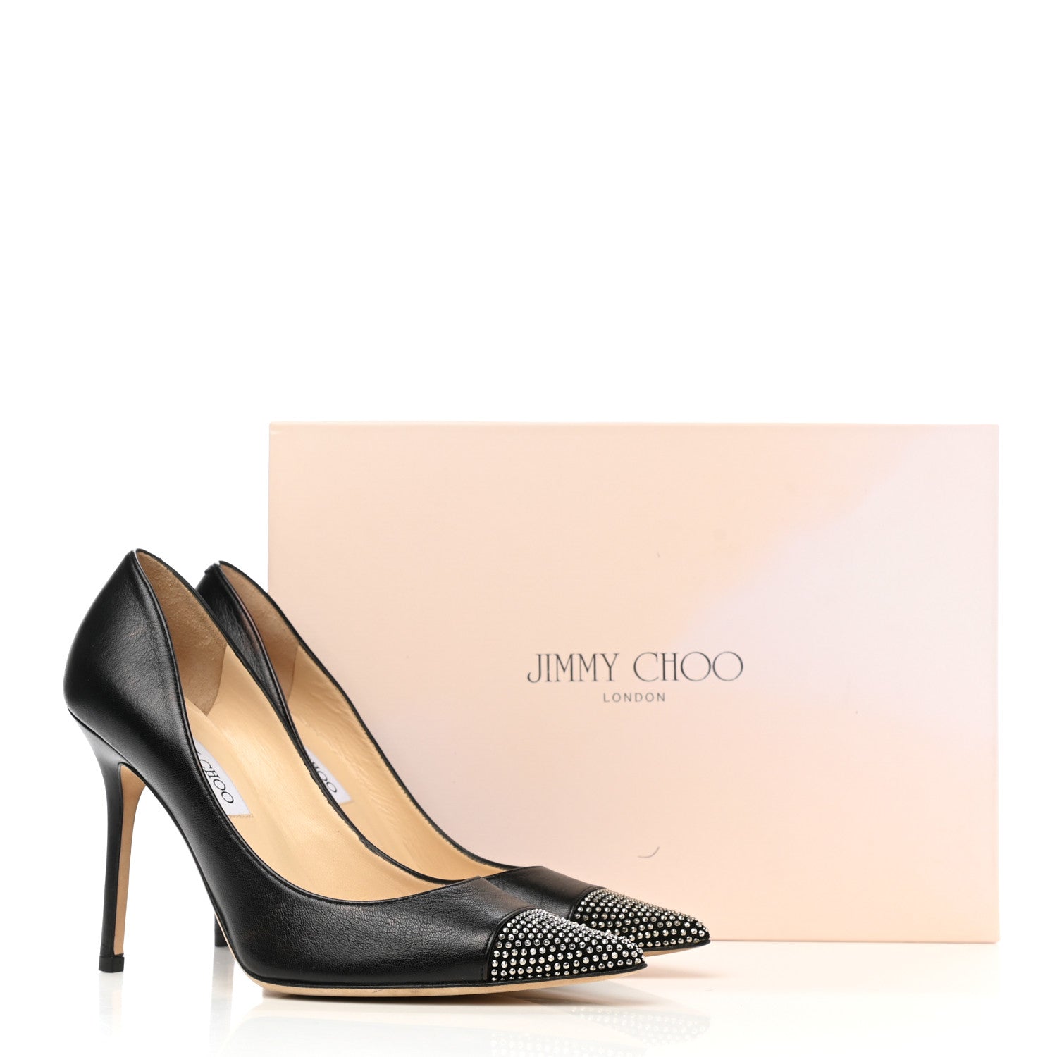 Jimmy Choo Calfskin Studded Love 85 Pumps 37 Black 9 of 9