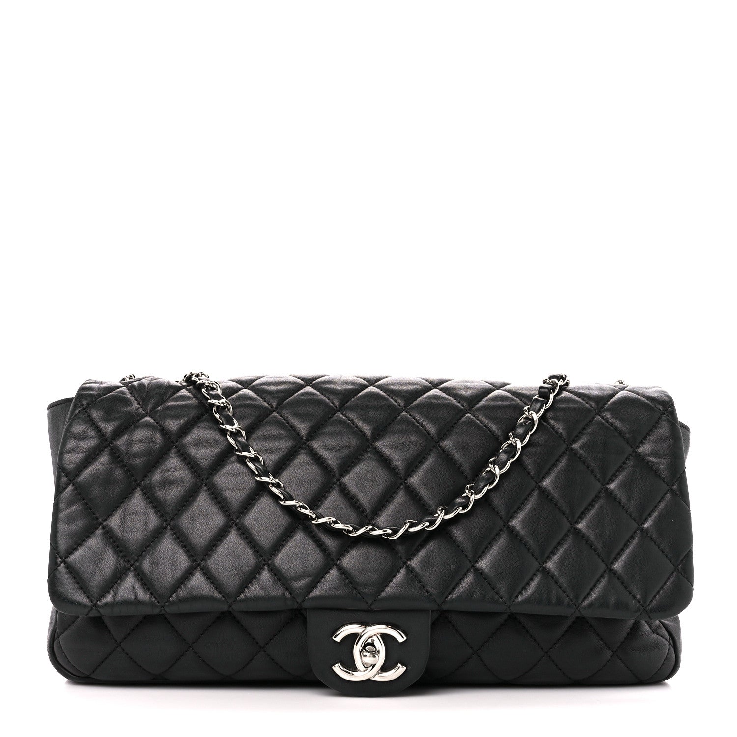 Chanel Lambskin Quilted Jumbo Coco Rain Flap Black 1 of 11