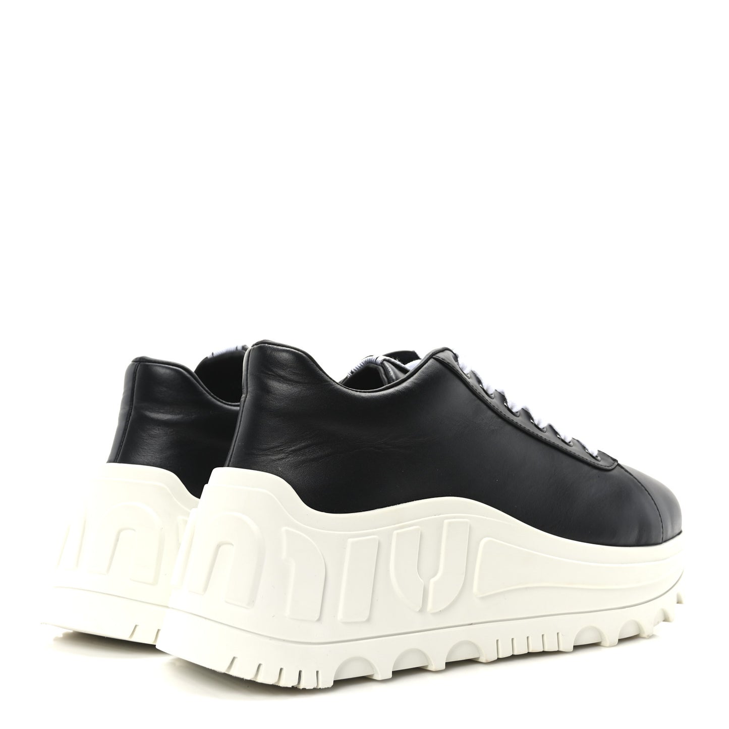 Vitello Soft 2 Logo Platform Sneakers 39 Black