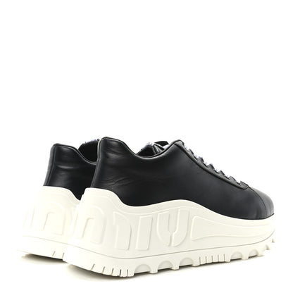 Miu Miu Vitello Soft 2 Logo Platform Sneakers 39 Black 5 of 9