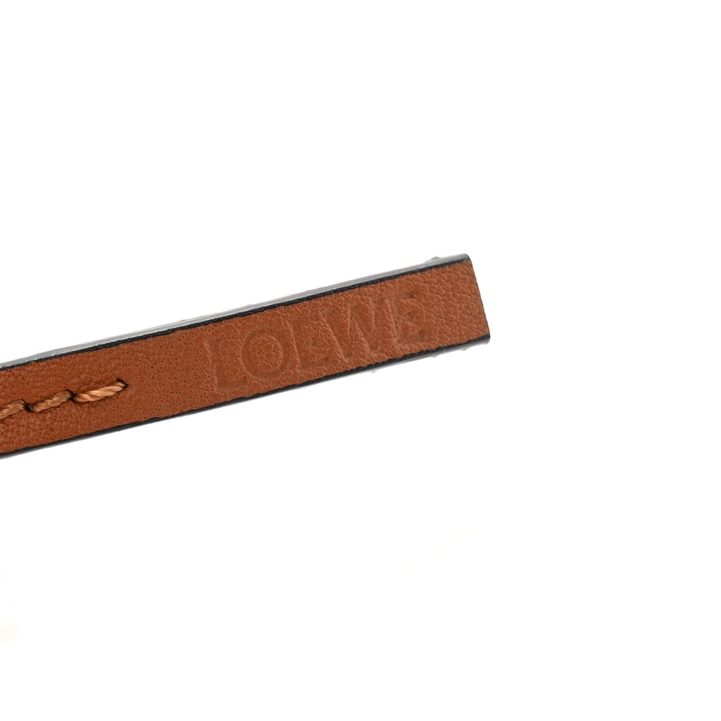Calfskin Anagram Dice Bag Charm Tan