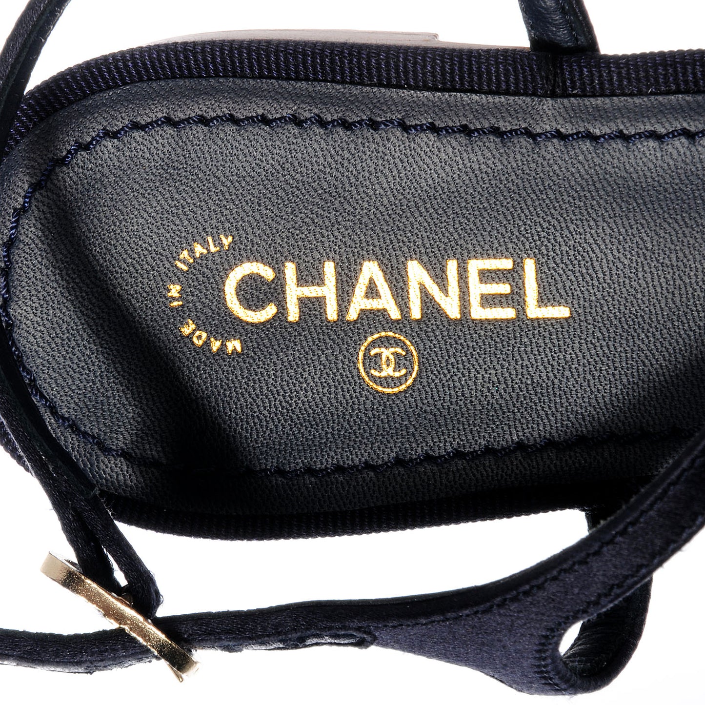 Satin Bow Thong Sandals 39.5 Navy