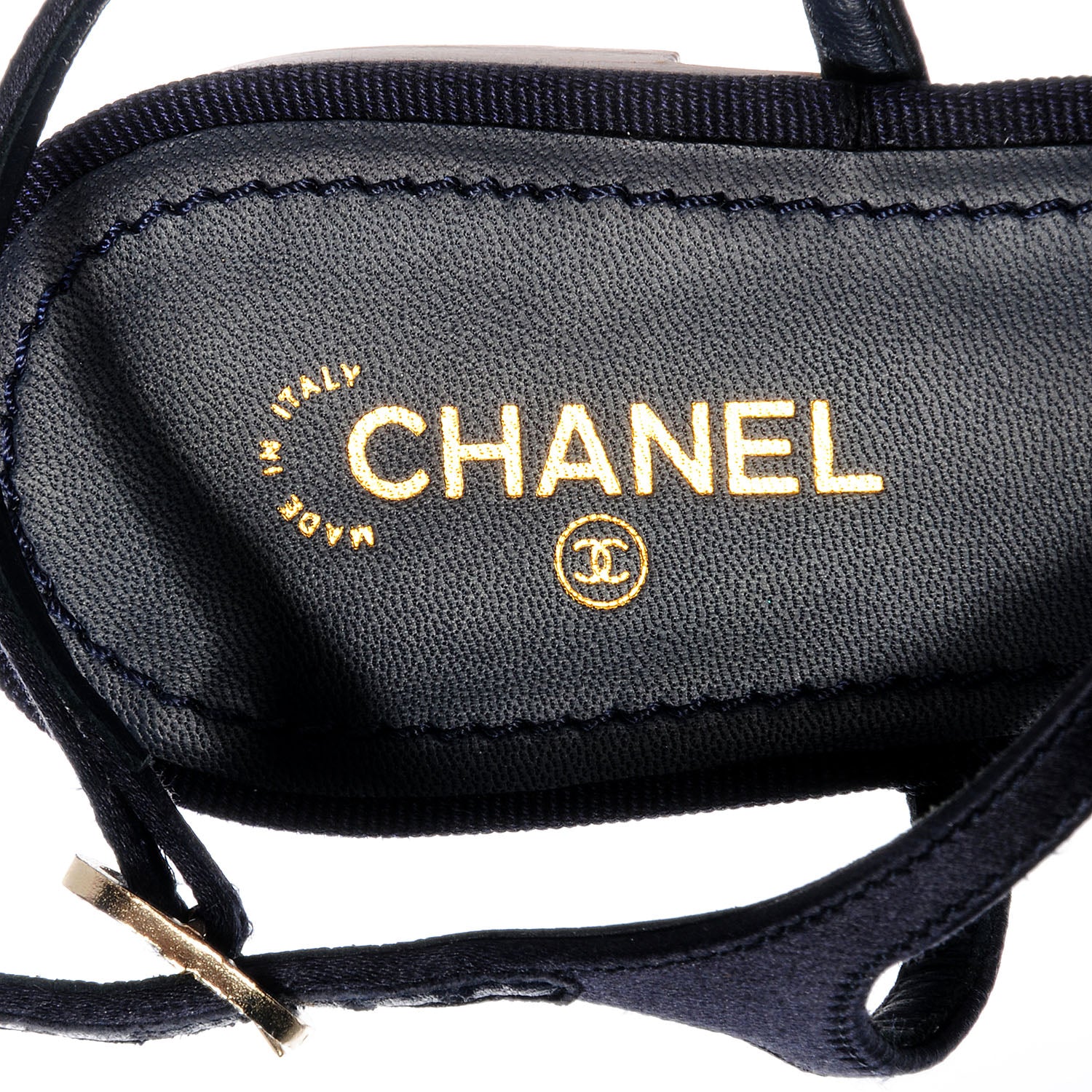 Chanel Satin Bow Thong Sandals 39.5 Navy 7 of 7