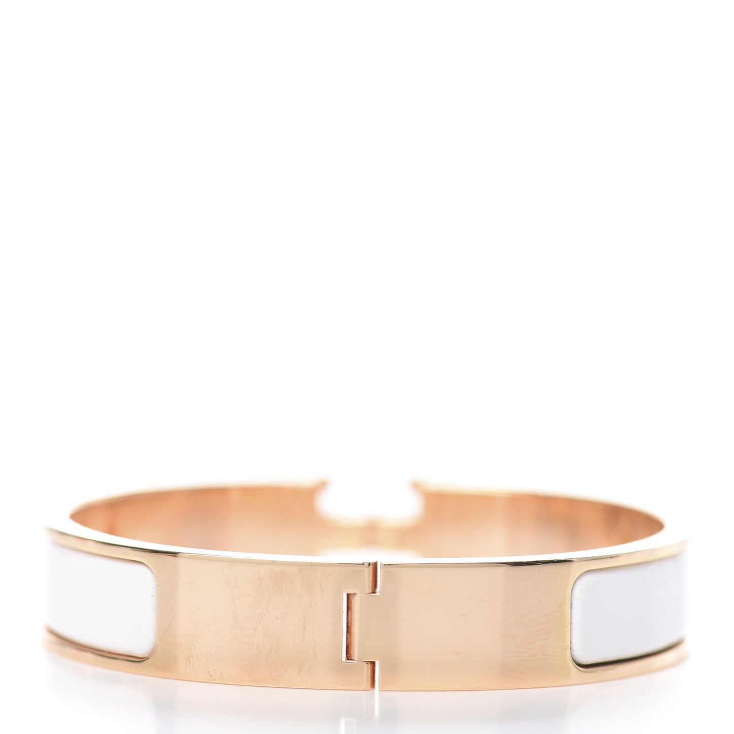 Enamel Narrow Clic Clac H Bracelet PM White