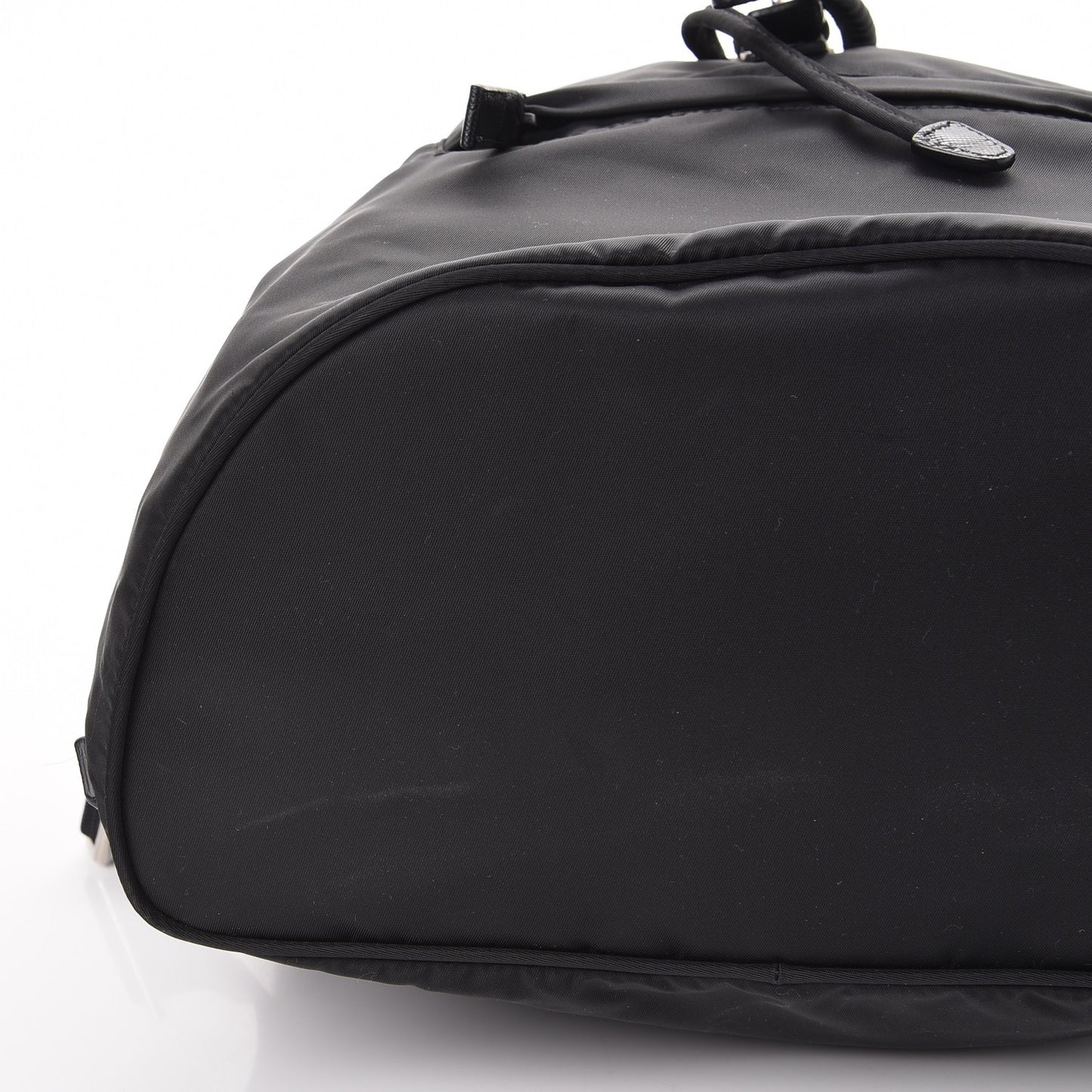 Nylon Vela Saffiano Medium Cinch Backpack Black