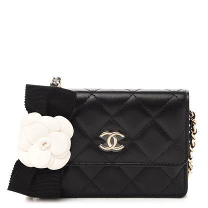 Chanel Lambskin Quilted My Chanel Lady Card Holder On Chain Black 1 of 11