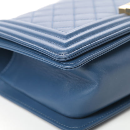 Chanel Lambskin Quilted Medium Boy Flap Blue 8 of 15