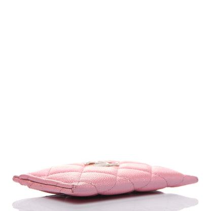 Chanel Iridescent Caviar Quilted Card Holder Rose Pink 4 of 14