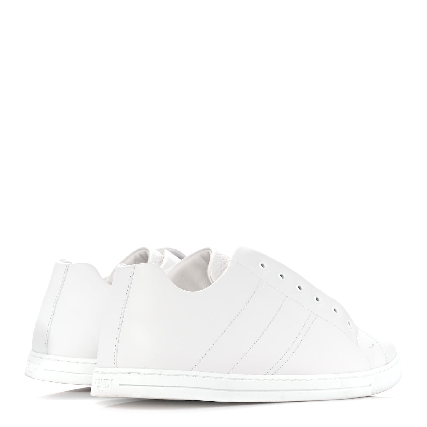 Calfskin FF Mens Slip On Sneakers 9 White Maya Black