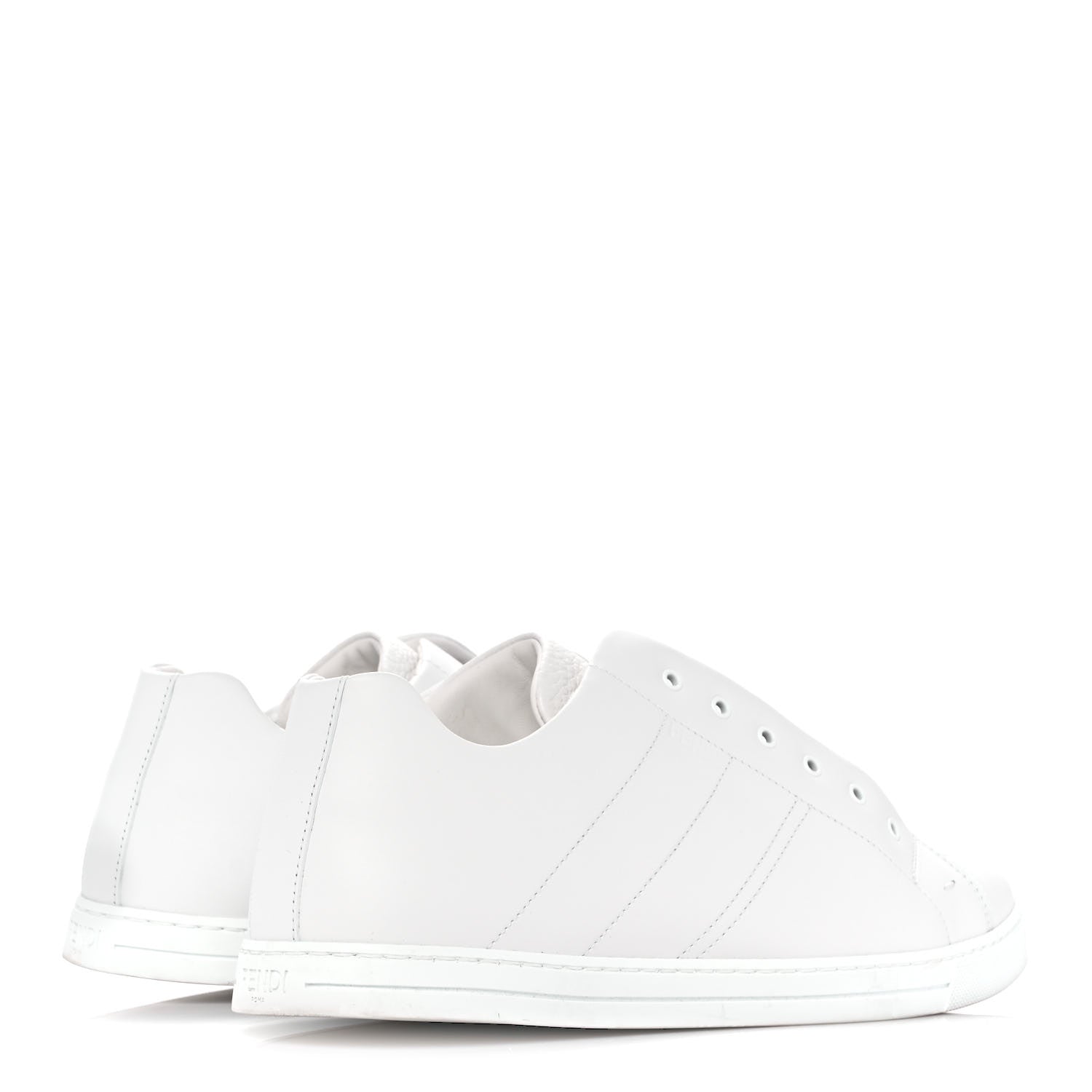 Fendi Calfskin FF Mens Slip On Sneakers 9 White Maya Black 4 of 9