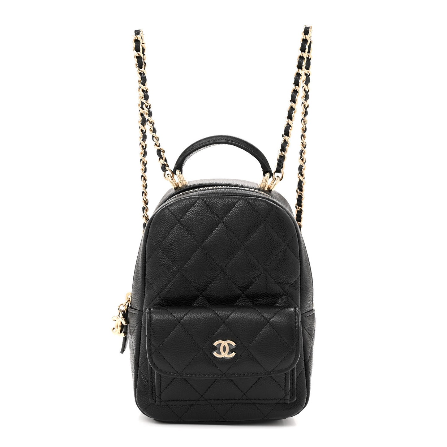 Caviar Quilted CC Mini Classic Backpack Black