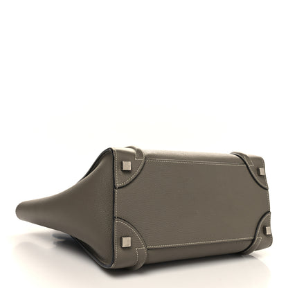 Celine Drummed Calfskin Micro Luggage Souris 4 of 14