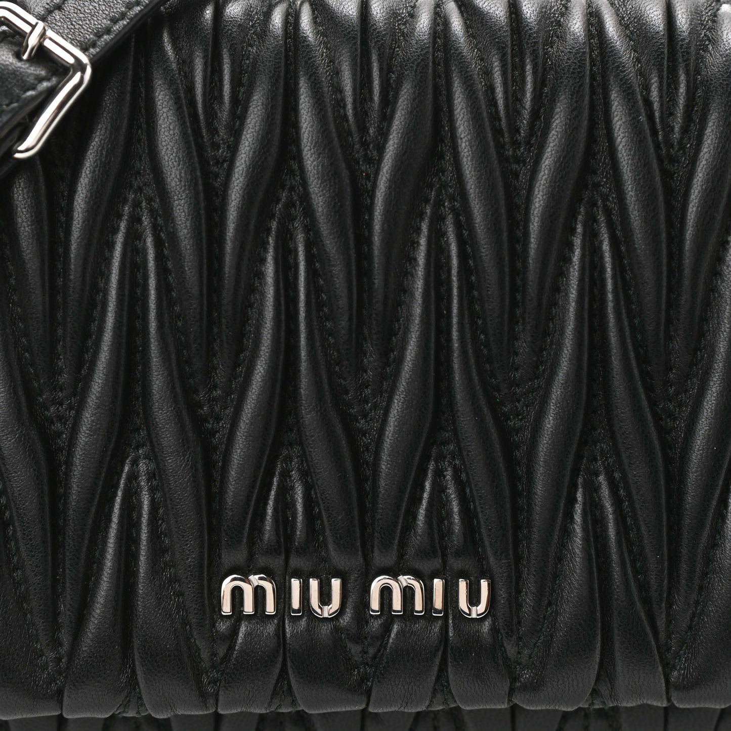 Nappa Matelasse Crystal Chain Crossbody Bag Black