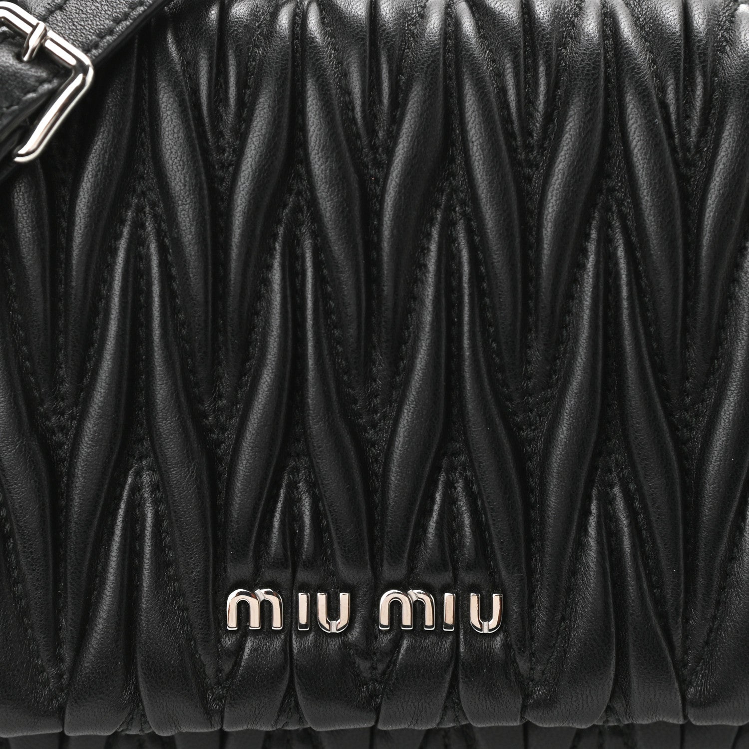 Miu Miu Nappa Matelasse Crystal Chain Crossbody Bag Black 7 of 9