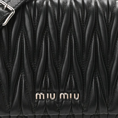 Miu Miu Nappa Matelasse Crystal Chain Crossbody Bag Black 7 of 9