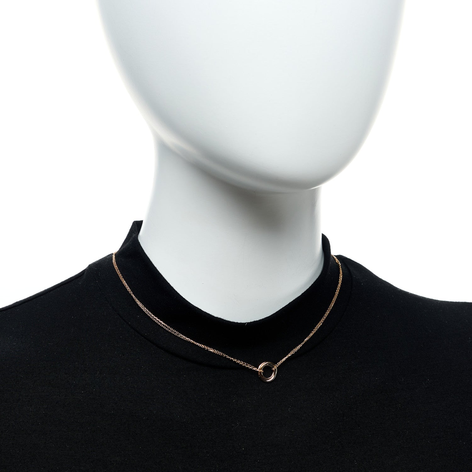 Cartier 18K Pink Yellow White Gold Trinity Double Chain Pendant Necklace 2 of 5