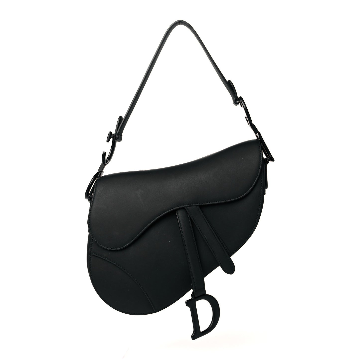 Ultra Matte Calfskin Saddle Bag Black