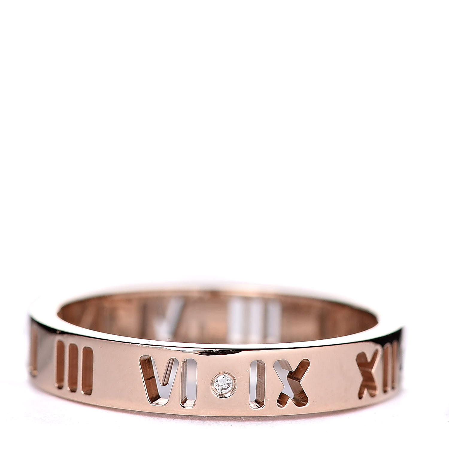 Tiffany 18K Rose Gold Diamond Atlas Pierced Ring 53 6.25 4 of 5