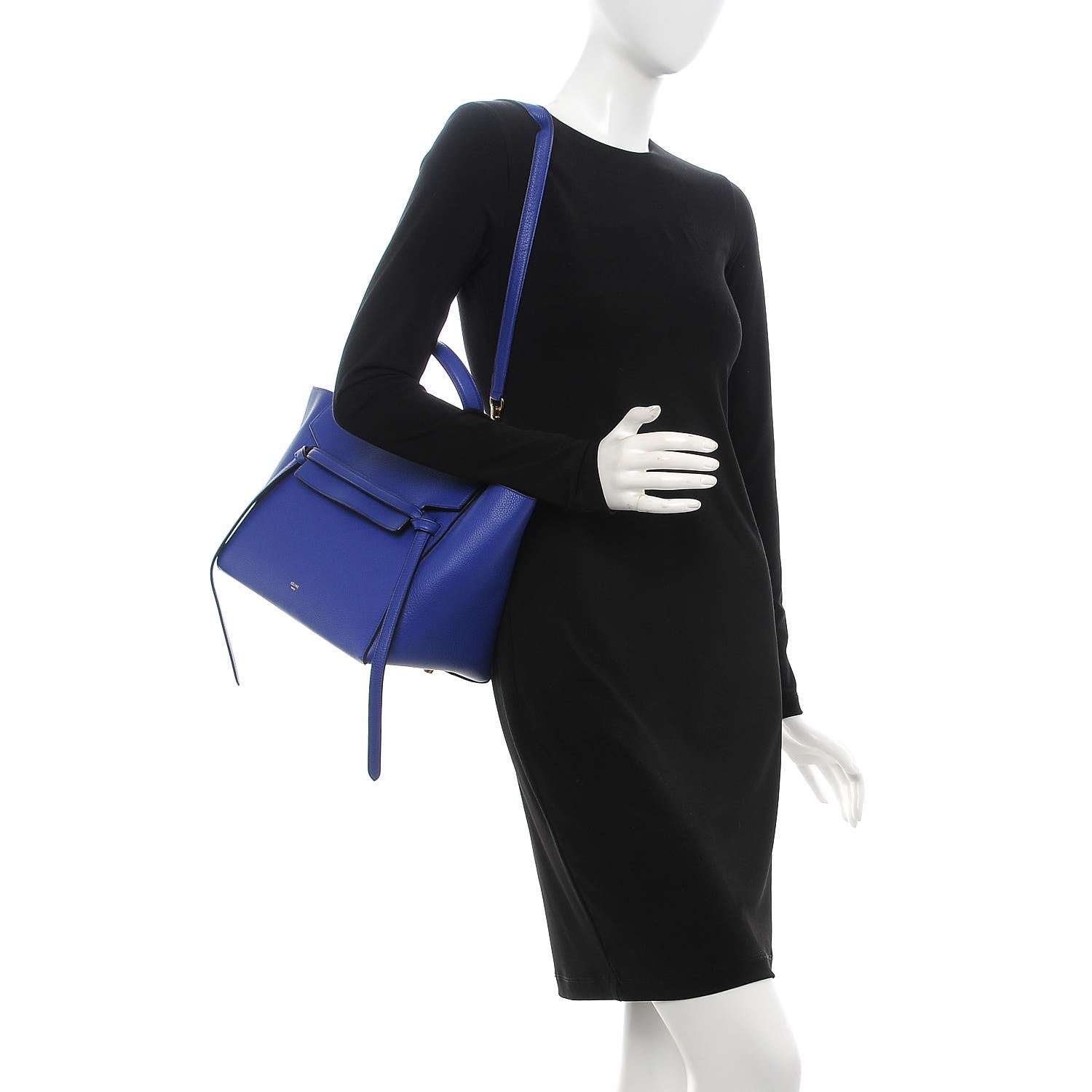 Celine Grained Calfskin Mini Belt Bag Indigo 2 of 8