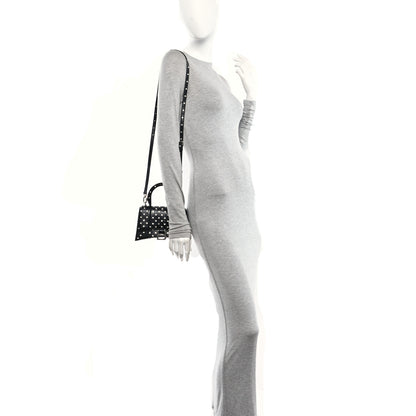 Balenciaga Strass Suede Hourglass Top Handle Bag XS Black Jet 2 of 9