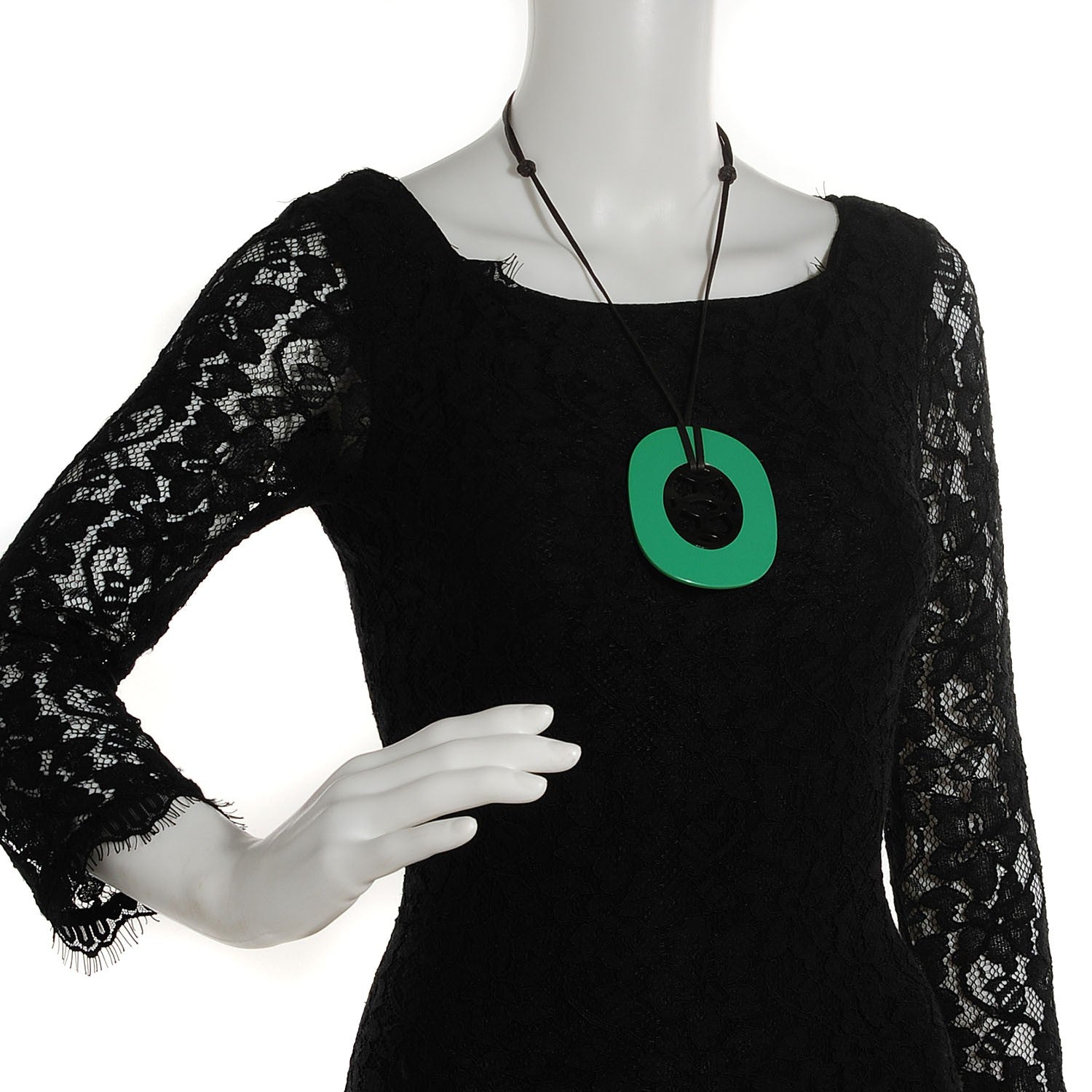 Hermes Buffalo Horn Lacquer Lift Necklace GM Bambou 2 of 5