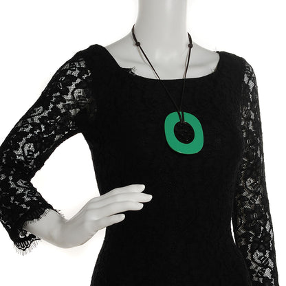 Hermes Buffalo Horn Lacquer Lift Necklace GM Bambou 2 of 5