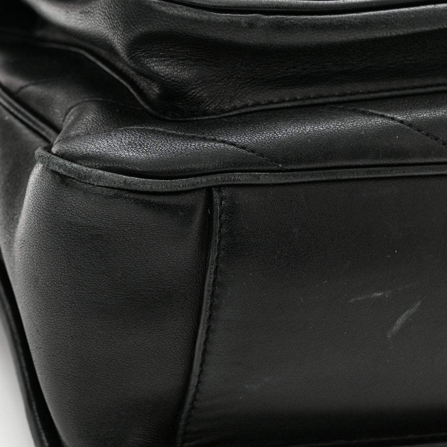 Lambskin Matelasse Monogram Medium Niki Chain Satchel Black