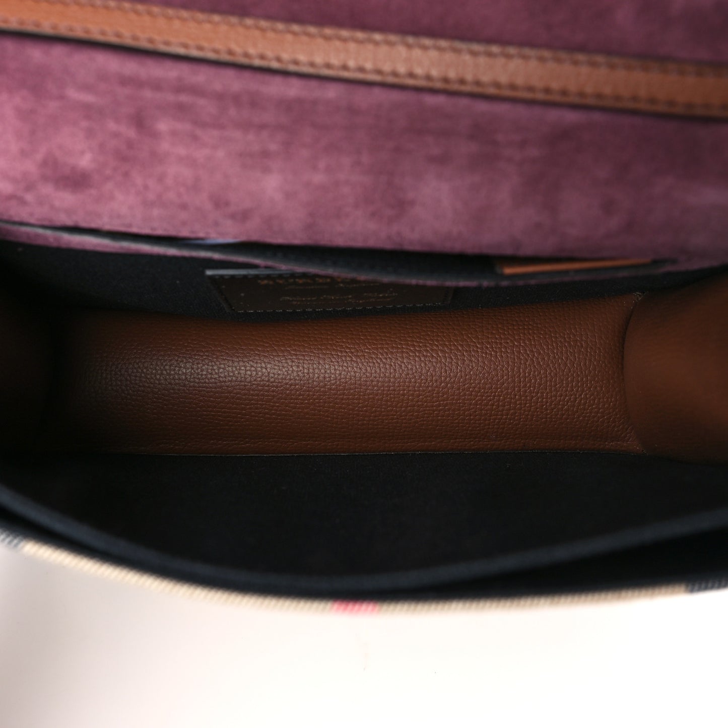Derby Calfskin House Check Small Macken Crossbody Bag Tan