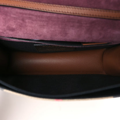 Burberry Derby Calfskin House Check Small Macken Crossbody Bag Tan 5 of 10