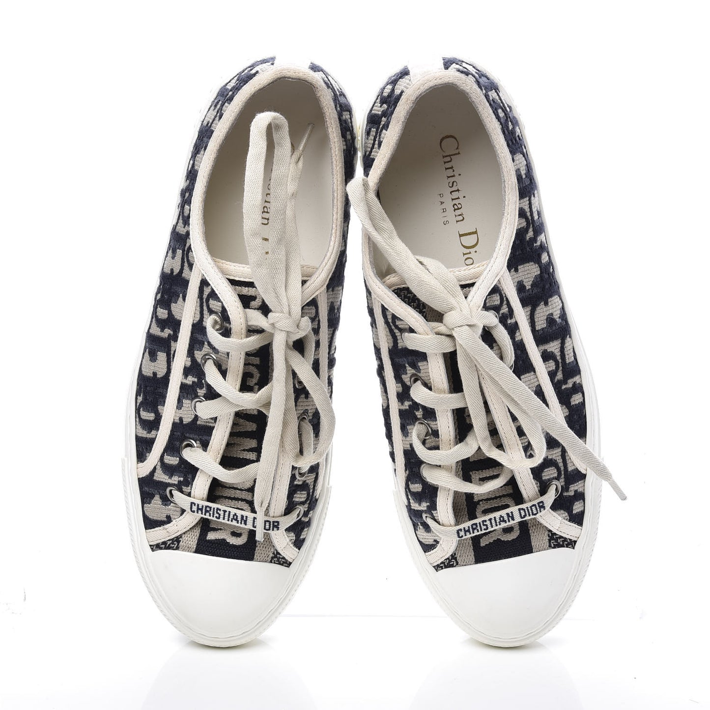 Canvas Oblique Walk'N'Dior Low Top Sneakers 38 Deep Blue