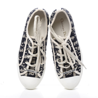 Christian Dior Canvas Oblique Walk'N'Dior Low Top Sneakers 38 Deep Blue 5 of 10
