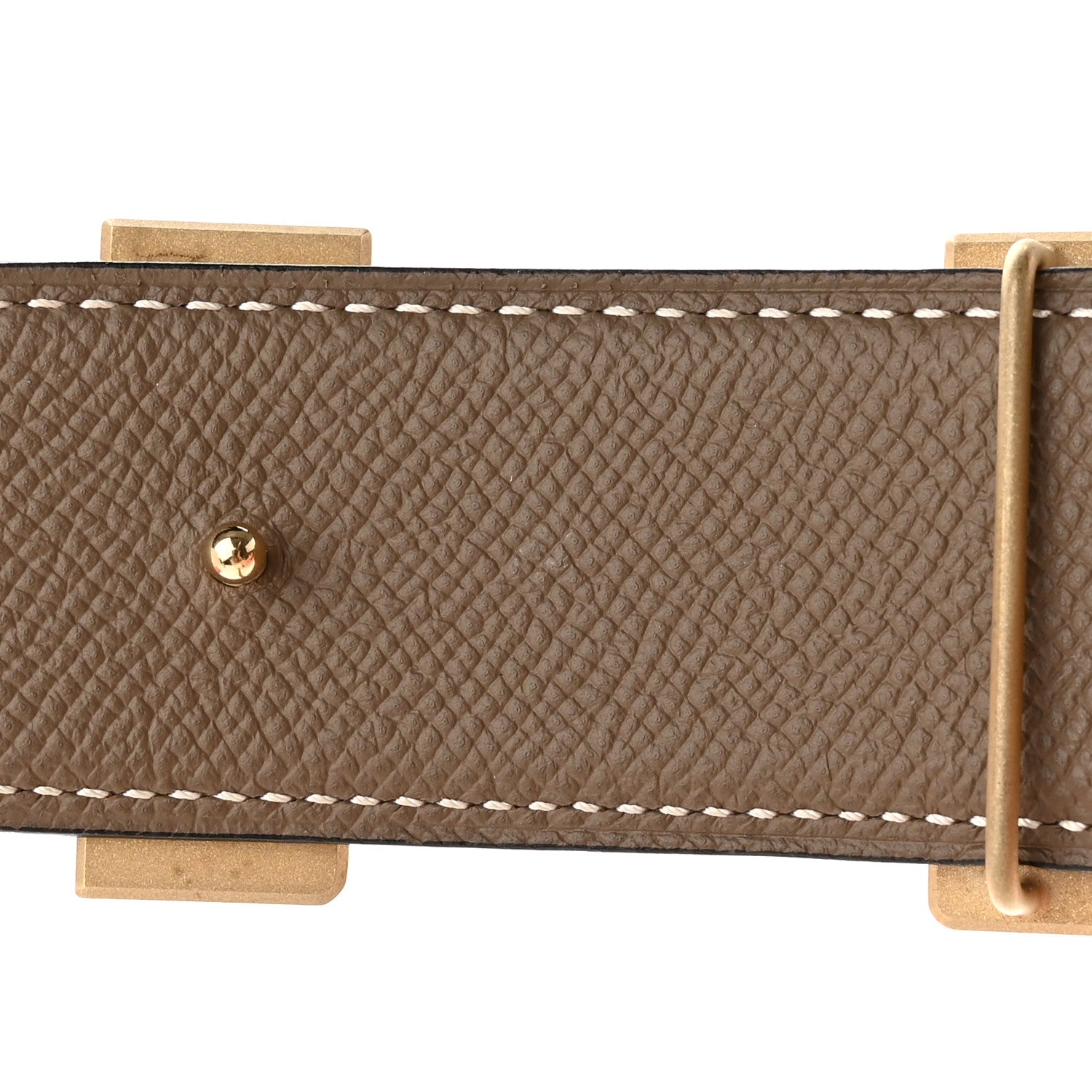 Hermes Epsom 38mm Constance H Belt 80 Etoupe Gold 5 of 8