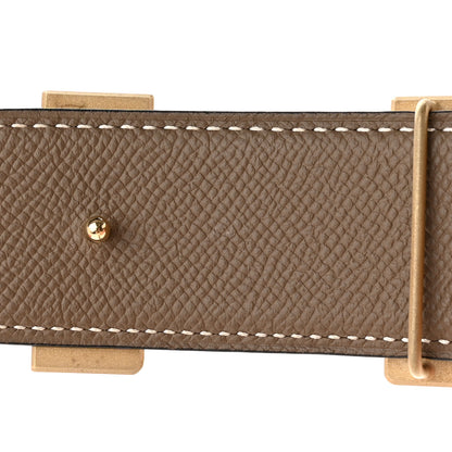 Hermes Epsom 38mm Constance H Belt 80 Etoupe Gold 5 of 8