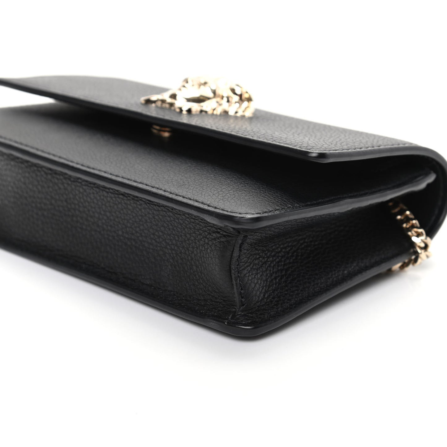 Grained Calfskin Palazzo Chain Evening Bag Black