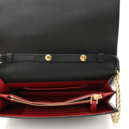 Prada Saffiano Chain Wallet Black 5 of 9