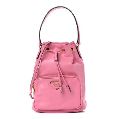 Prada Soft Calfskin Saffiano Mini Bucket Crossbody Bag Peonia 1 of 13