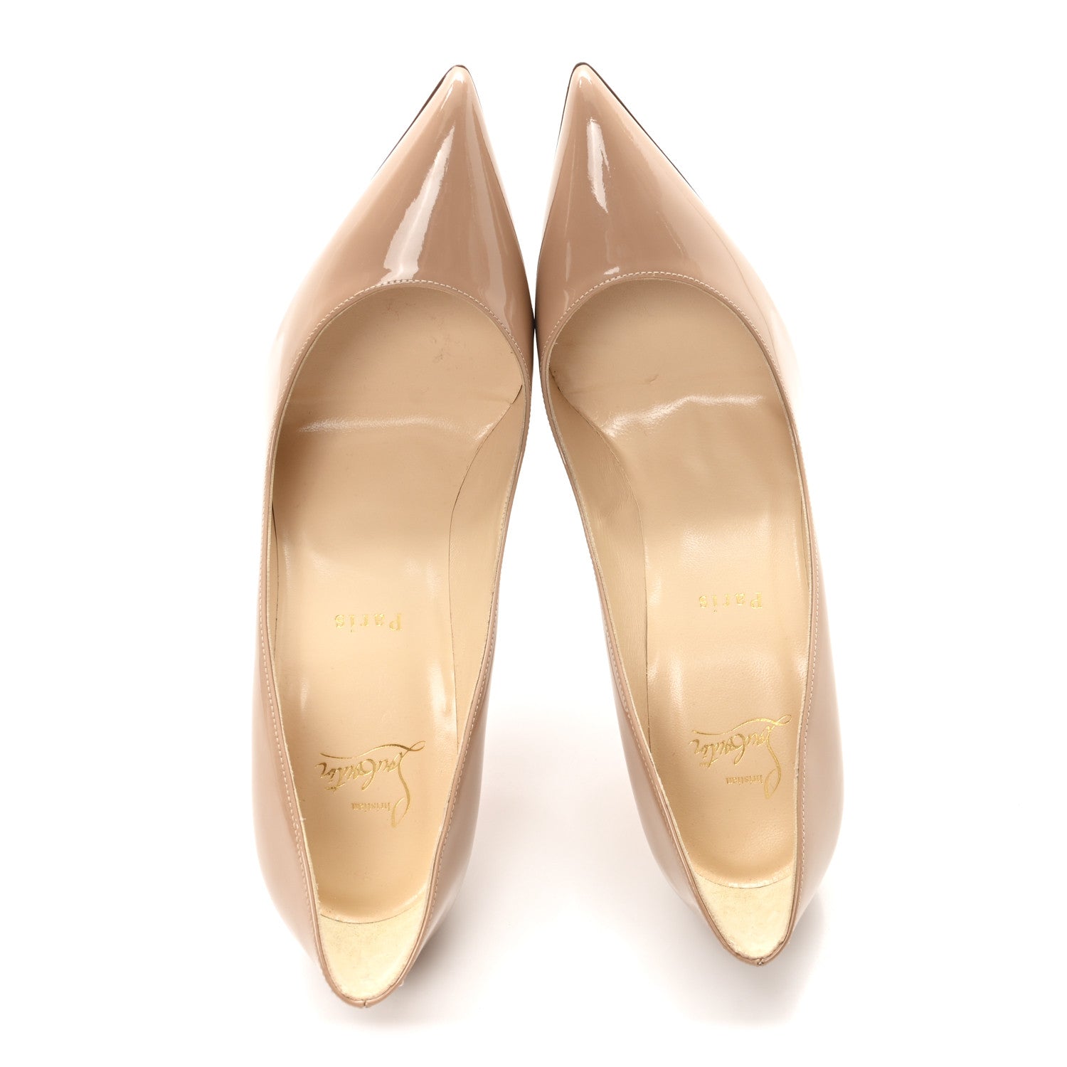 Christian Louboutin Patent Pigalle Follies 100 Pumps 40 Nude 2 of 9