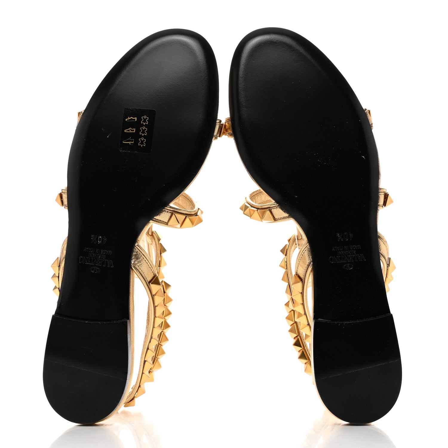 Valentino Garavani Metallic Calfskin Rockstud No Limit Sandals 40.5 Gold 5 of 8