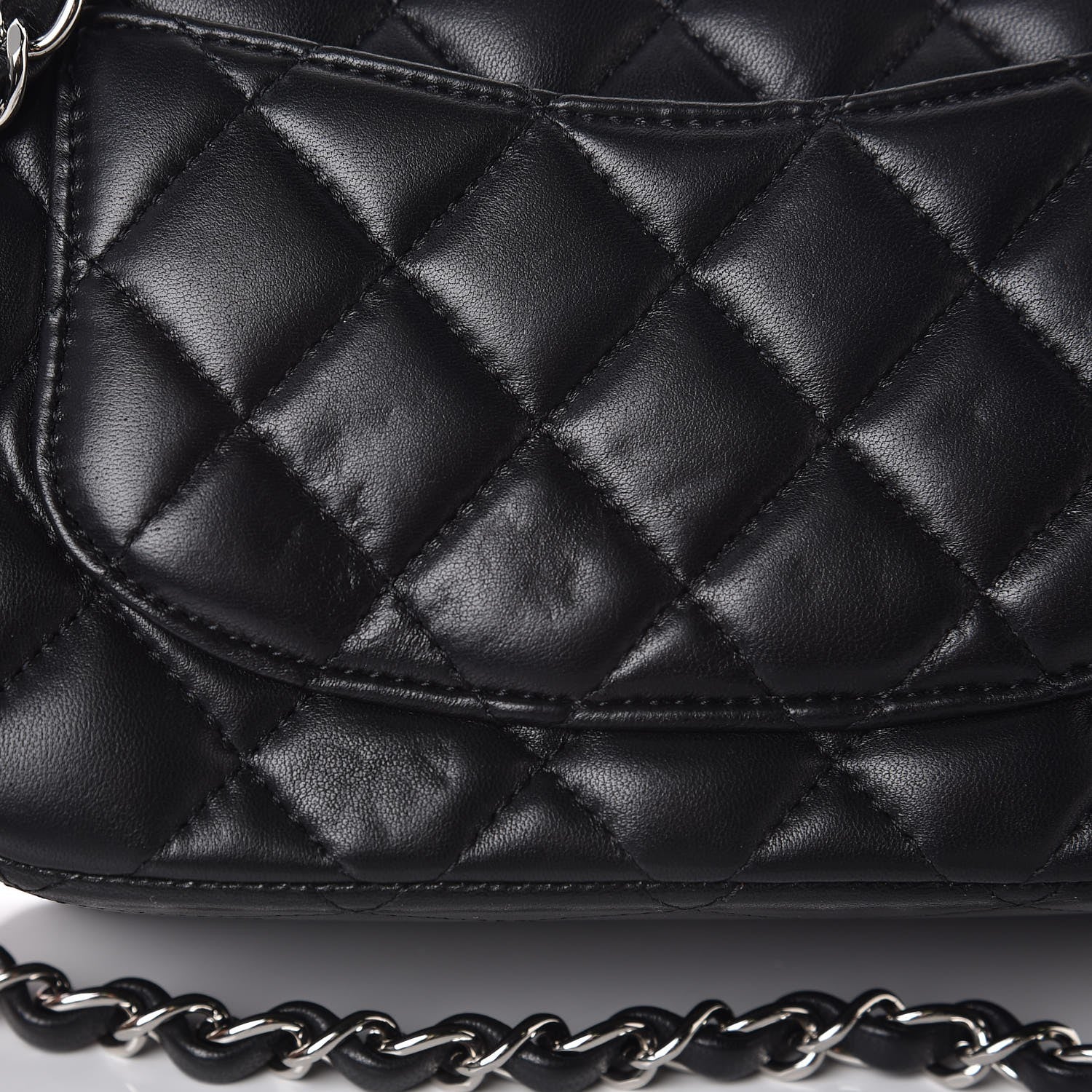 Chanel Lambskin Quilted Mini Square Flap Black 9 of 10