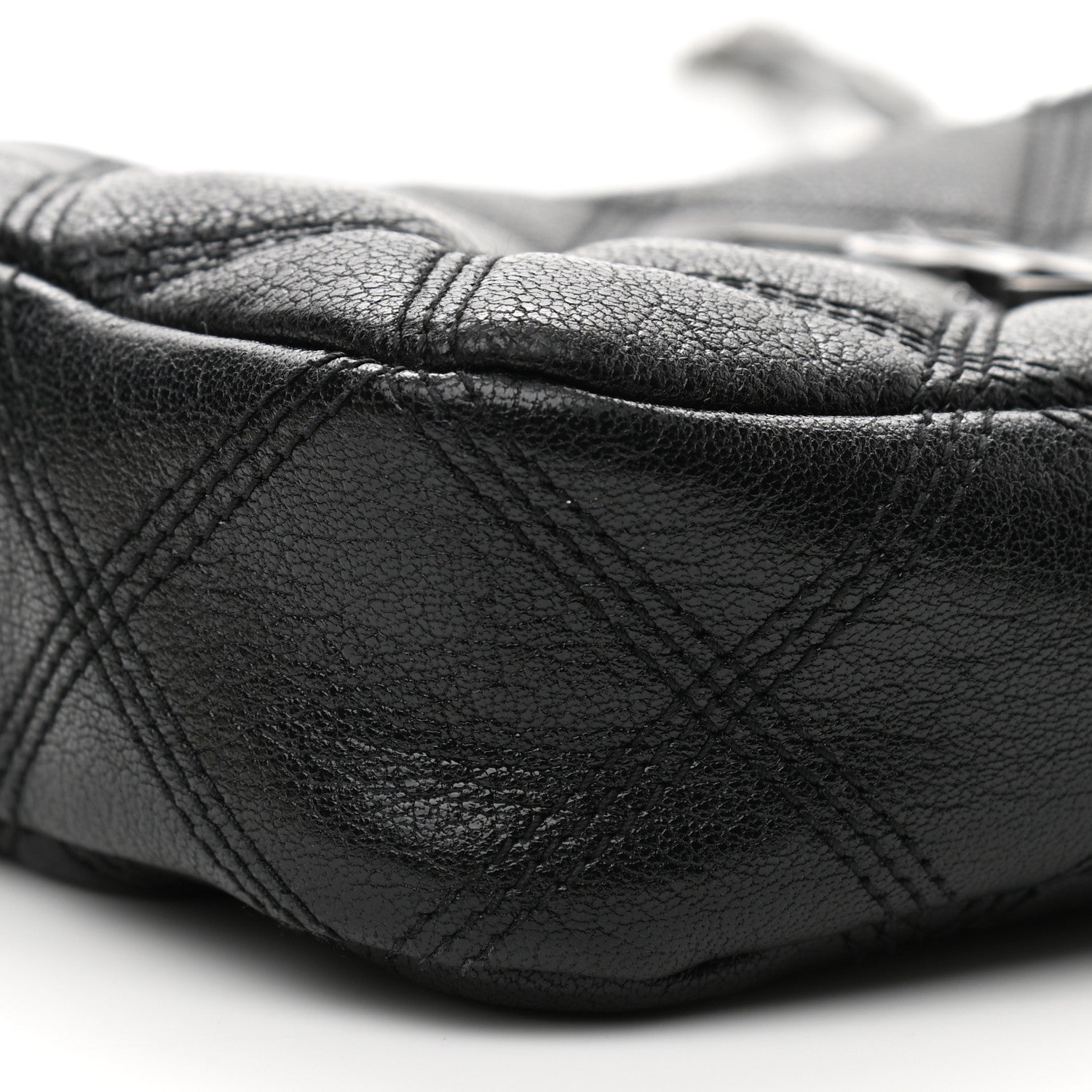 Saint Laurent Grained Lambskin Quilted Mini Becky Double Zip Bag Black 10 of 12